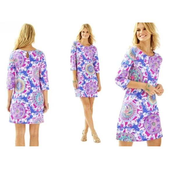 Lilly Pulitzer Bay Dress‎ Multicolor in Play That Trunky Music Size XS - Picture 1 of 11